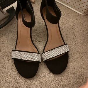 Elegant Black and Silver Women's Sandals